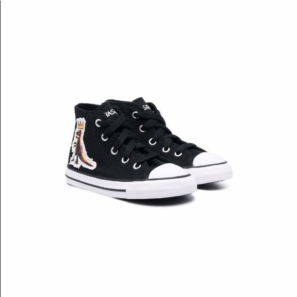New Converse x Basquiat Chuck Taylor All Star Hi Top Black "Dino" Sneaker - Picture 2 of 11